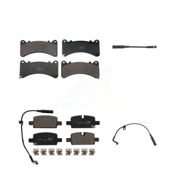 Front Rear Ceramic Brake Pads Extra Wear Sensor Kit For GMC Sierra 1500 Chevrolet Limited KTW-101641
