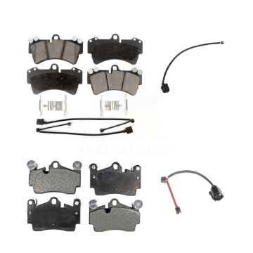 Front Rear Ceramic Disc Brake Pads And Extra Wear Sensors Kit For Audi Q7 KTW-101644
