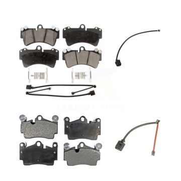 Front Rear Ceramic Disc Brake Pads And Extra Wear Sensors Kit For Audi Q7 KTW-101645