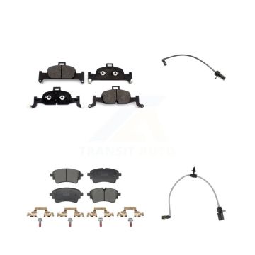 Front Rear Ceramic Disc Brake Pads And Wear Sensors Kit For Audi A6 Quattro 2.0L KTW-101651