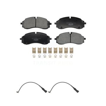 Front Ceramic Brake Pads & Wear Sensor Kit For 2022-2023 Ford E-Transit With 5 Lug Wheels KTW-101687