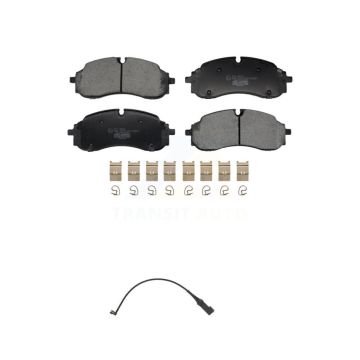 Front Ceramic Brake Pads & Wear Sensor Kit For 2022-2023 Ford E-Transit With 5 Lug Wheels KTW-101705