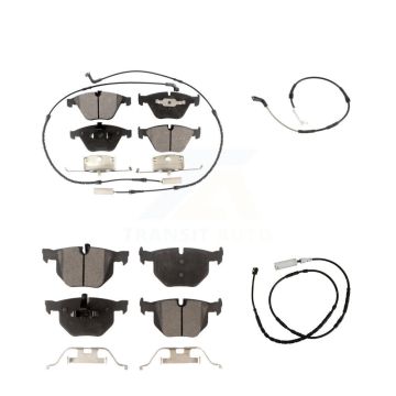 Front Rear Ceramic Brake Pads & Extra Wear Sensor Kit For 2013 BMW X1 xDrive35i with 3.0L KTW-101754