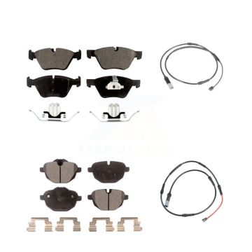 Front Rear Ceramic Disc Brake Pads And Wear Sensors Kit For BMW 528i KTW-101756