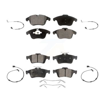 Front Rear Ceramic Disc Brake Pads And Wear Sensors Kit For Jaguar XF KTW-101770