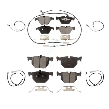 Front Rear Ceramic Brake Pads & Extra Wear Sensor Kit For 2013 BMW X1 xDrive35i with 3.0L KTW-101771