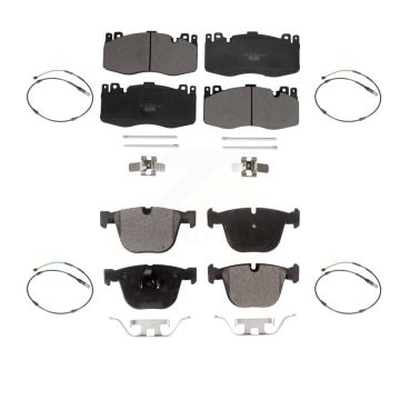 Front Rear Ceramic Disc Brake Pads And Wear Sensors Kit For 2015-2016 BMW X5 M with 4.4L KTW-101772