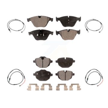 Front Rear Ceramic Disc Brake Pads And Wear Sensors Kit For 2014-2016 BMW 528i 535d KTW-101780