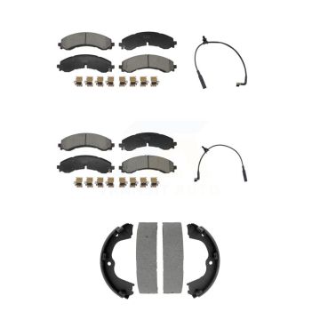 Front Rear Ceramic Brake Pads Wear Sensor Kit (5Pc) For GMC Chevrolet Sierra 2500 HD 3500 KTW-101799