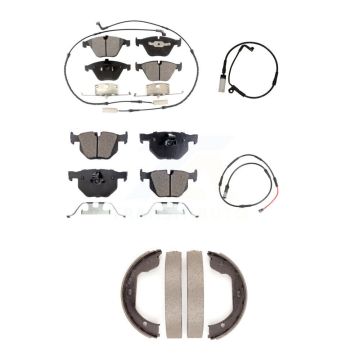 Front Rear Ceramic Brake Pad & Extra Wear Sensor Kit (5Pc) For 09-10 BMW 528i xDrive 3.0L KTW-101800