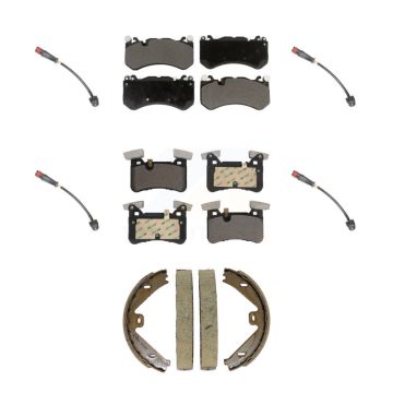 Front Rear Ceramic Disc Brake Pads And Wear Sensors Kit (7Pc) For Mercedes-Benz C63 AMG KTW-101812