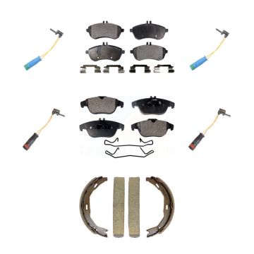 Front Rear Ceramic Disc Brake Pads Wear Sensor Kit (7Pc) For 2012 Mercedes-Benz C250 1.8L KTW-101813