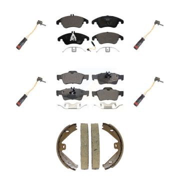 Front Rear Ceramic Brake Pad Extra Wear Sensor Kit (7Pc) For Mercedes-Benz E350 E250 E400 KTW-101814