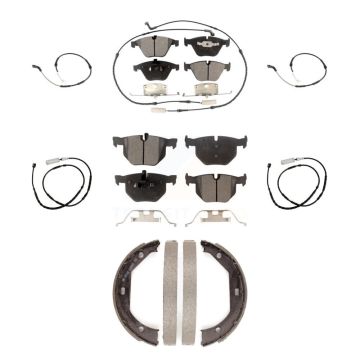 Front Rear Ceramic Brake Pad & Extra Wear Sensor Kit (7Pc) For BMW X1 xDrive35i with 3.0L KTW-101818