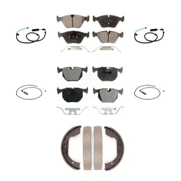 Front Rear Ceramic Disc Brake Pads And Wear Sensors Kit (7Pc) For BMW X3 3.0L KTW-101821