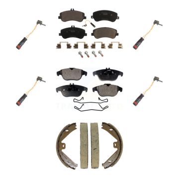 Front Rear Ceramic Brake Pads Extra Wear Sensor Kit (7Pc) For Mercedes-Benz GLK350 GLK250 KTW-101823