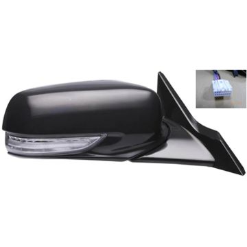 Door Mirror Assembly Right Power Heated w/Memory w/Signal Crystal Black for Acura TL 2009-2014
