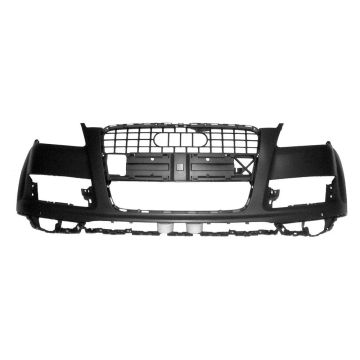 Bumper Cover Front w/o S-Line Pkg w/Headlamp Washers w/Parking Aid Primed for Audi Q7 2010-2015