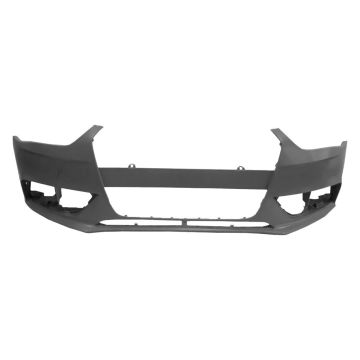 Bumper Cover Front w/o S-Line Pkg w/o Headlamp Washer w/o Warning System Primed for Audi A4 2013-2016