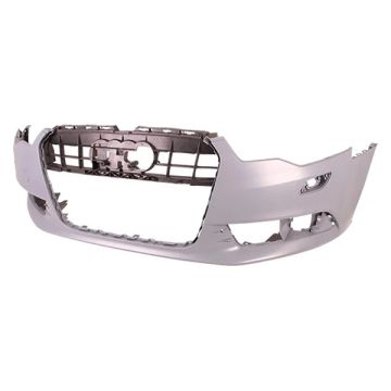 Bumper Cover Front w/o S-Line Pkg w/o Parking Aid Primed for Audi A6 2012-2015