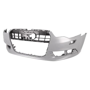 Bumper Cover Front w/o S-Line Pkg w/o Parking Aid Primed CAPA for Audi A6 2012-2015