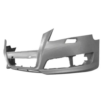 Bumper Cover Front w/o Sport Pkg w/o Parking Aid w/Headlamp Washer Primed for Audi A3 2009-2013