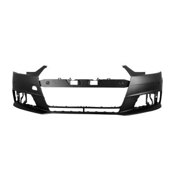 Bumper Cover Front w/o S-Line Pkg w/o Headlamp Washers w/o Parallel Park w/Parking Aid Primed CAPA for Audi A4 2017-2019