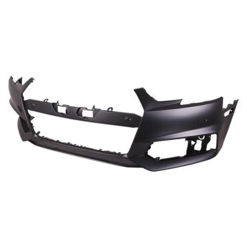 Bumper Cover Front w/S-Line Pkg w/o Parallel Park Assist w/o Headlamp Washer w/Parking Aid Primed for Audi A4 S4