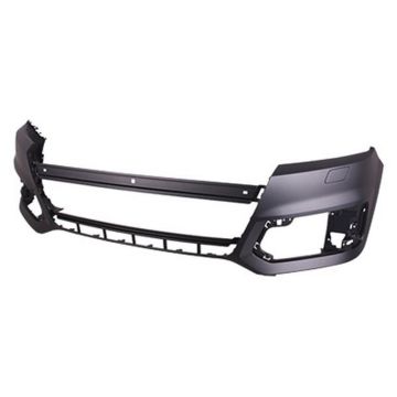 Bumper Cover Front w/Headlamp Washer w/o Parallel Park Assist Primed for Audi Q7 2017-2019