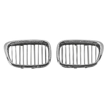 Grille Assembly Left Chrome & Black for BMW 540i Sedan 2001-2003