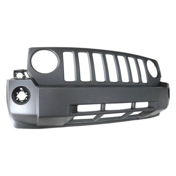Bumper Cover Front w/o Chrome w/o Tow Hooks Primed CAPA for Jeep Patriot 2007-2010