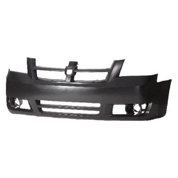 Bumper Cover Front w/o Headlamp Washer Requires Inserts w/Fog Lamps or w/o Fog Lamps Primed CAPA for Dodge Grand Caravan SE 2008-2010