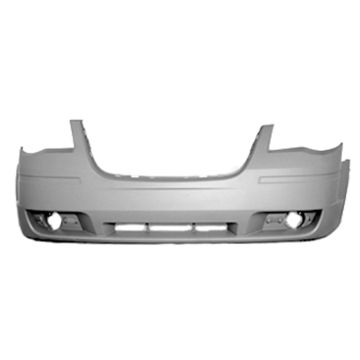 Bumper Cover Front w/o Headlamp Washer w/o Chrome Insert Primed CAPA for Chrysler Town & Country 2008-2010