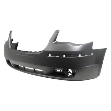 Bumper Cover Front w/o Headlamp Washer w/Chrome Insert Primed for Chrysler Town & Country 2008-2010