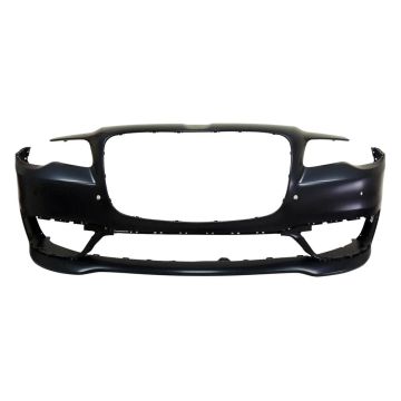 Bumper Cover Front w/Appearance Pkg w/Parking Sensors Type 1 6 Sensor Holes Primed for Chrysler 300 S 2017-2023