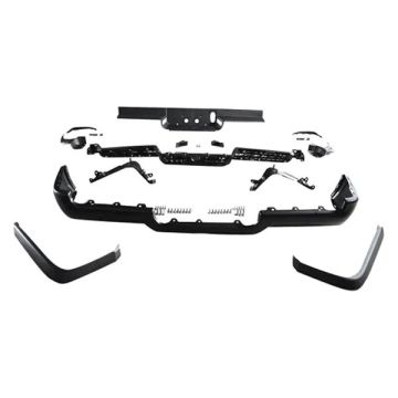 Bumper Assembly Rear Single Exhaust w/o Adv Park w/o Parking Sensor Black for Ram 1500 Rebel 2019-2024