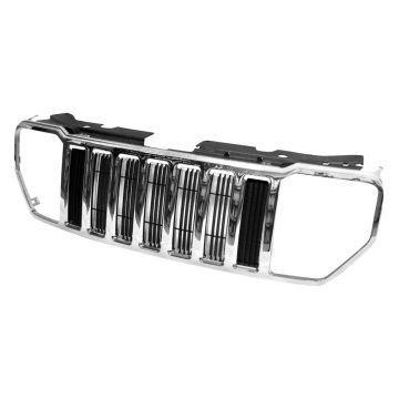 Grille Assembly Matte Black w/Chrome Frame for Jeep Liberty 2008-2012