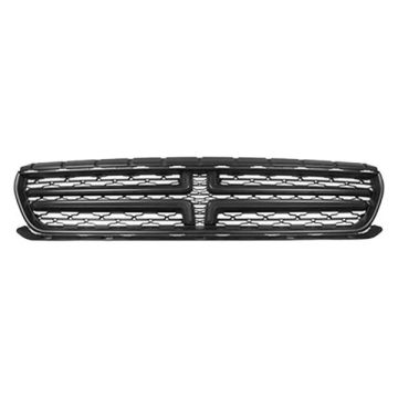 Grille Assembly w/o Hood Scoop Flat Black for Dodge Charger 2015-2022