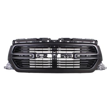 Grille Assembly w/Surround View Camera Black/Chrome Surround for Ram 1500 Laramie Longhorn Laramie Sport 2019-2020