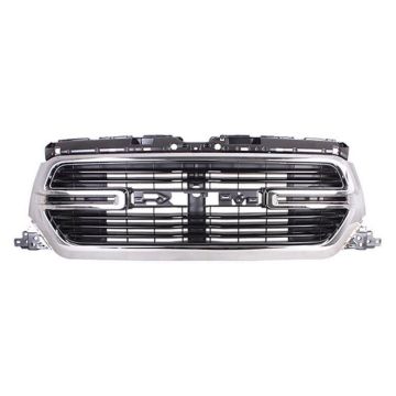 Grille Assembly w/Surround View Camera Black Chrome for Ram 1500 Laramie Big Horn Laramie Longhorn Laramie Sport 2019-2022