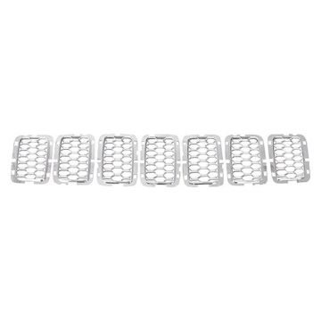 Grille Insert Inner Grille Mesh Chrome Satin Nickel Filler CAPA for Jeep Grand Cherokee Summit 2017-2022