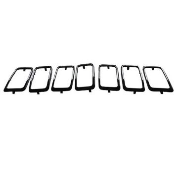 Grille Molding Trim Ring Kit Gloss Black for Jeep Grand Cherokee Limited Laredo Summit Overland Summit Elite Platinum Limited X 2017-2019