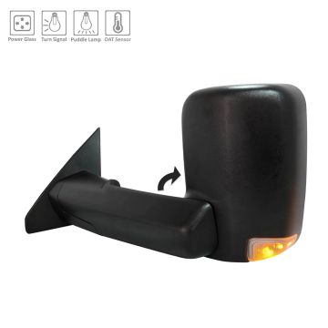 Door Mirror Assembly Left w/Towing Pkg Non-Heated w/o Blind Spot Detection Black Trim for Ram 1500 2019