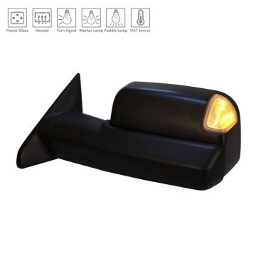 Door Mirror Assembly Left Trailer Tow Type w/o Side View Camera Power Folding Type 1 for Ram 5500 3500 4500