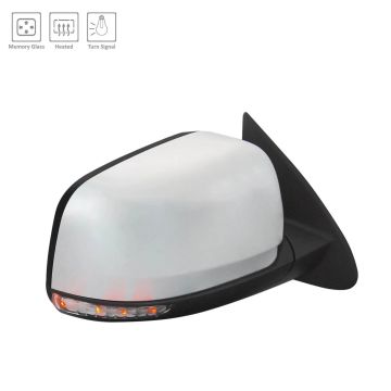 Door Mirror Assembly Right w/Memory w/o Blind Spot Detection w/o Auto Dimming Chrome for Dodge Durango 2011-2022