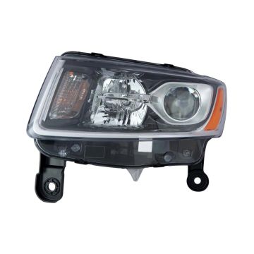 Headlight Assembly Composite Left Halogen Standard Type Chrome for Jeep Grand Cherokee 2014-2016