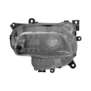 Headlight Assembly Composite Left Halogen Black Trim CAPA for Jeep Cherokee 2014-2017