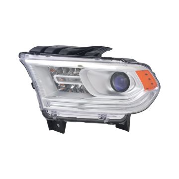 Headlight Assembly Composite Left Halogen w/o DRL Chrome Trim for Dodge Durango 2014-2015