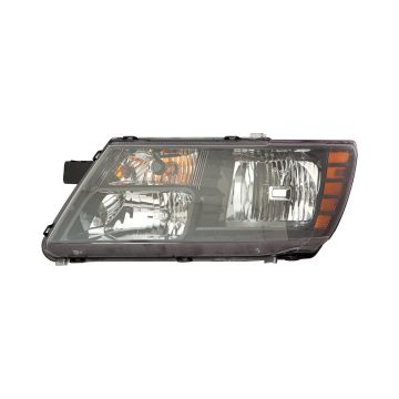 Headlight Assembly Composite Left Halogen Quad Lamps w/Black Trim for Dodge Journey 2014-2020