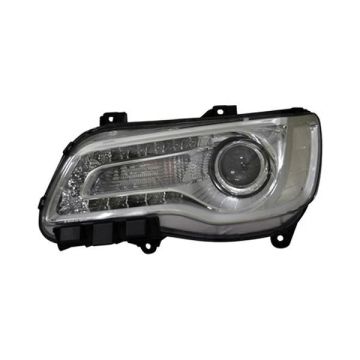 Headlight Assembly Composite Left Halogen Chrome Bezel for Chrysler 300 2015-2017